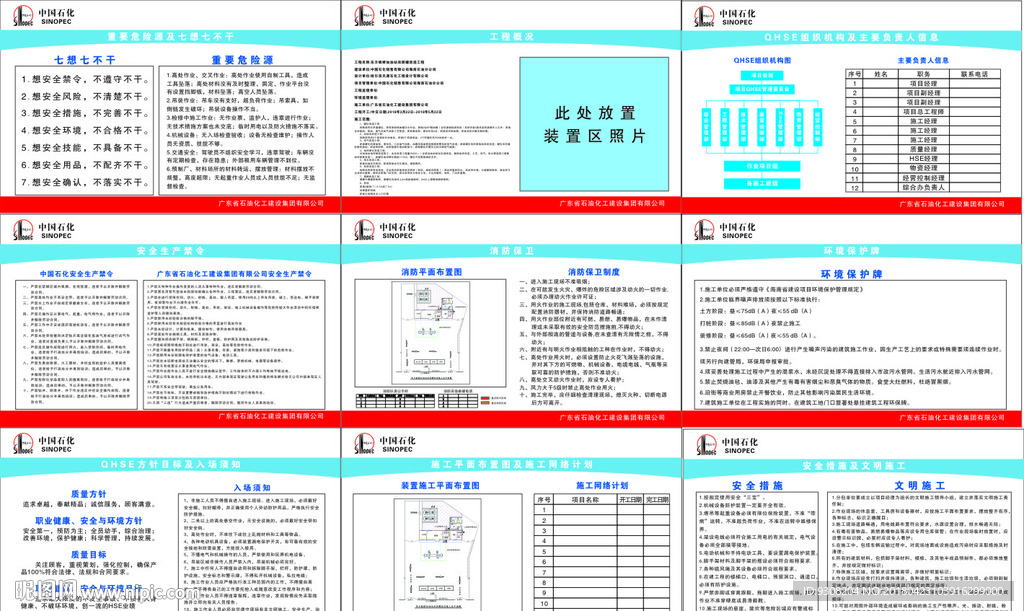 工地九牌一图  工地制度