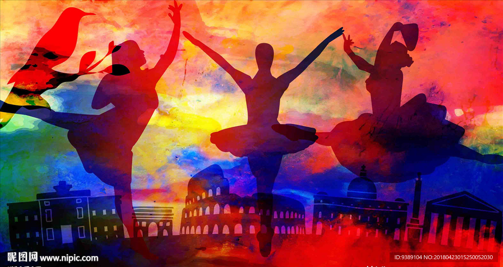 舞蹈油画