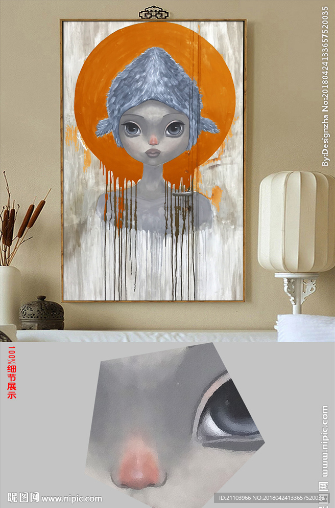 欧式复古抽象艺术人像装饰画