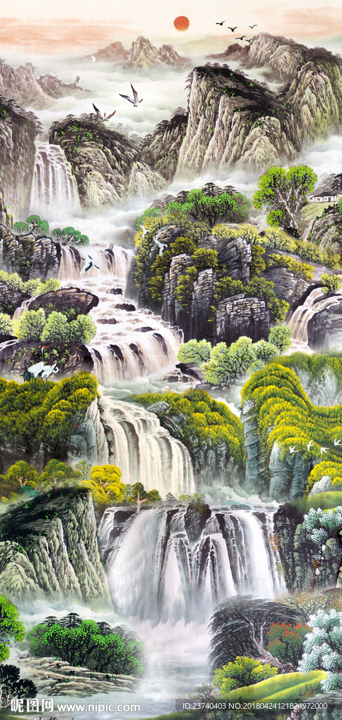 玄关山水国画