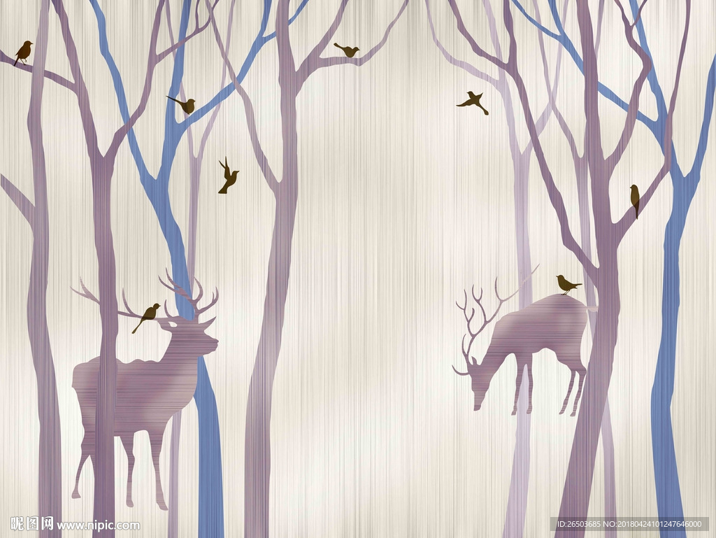 麋鹿背景墙
