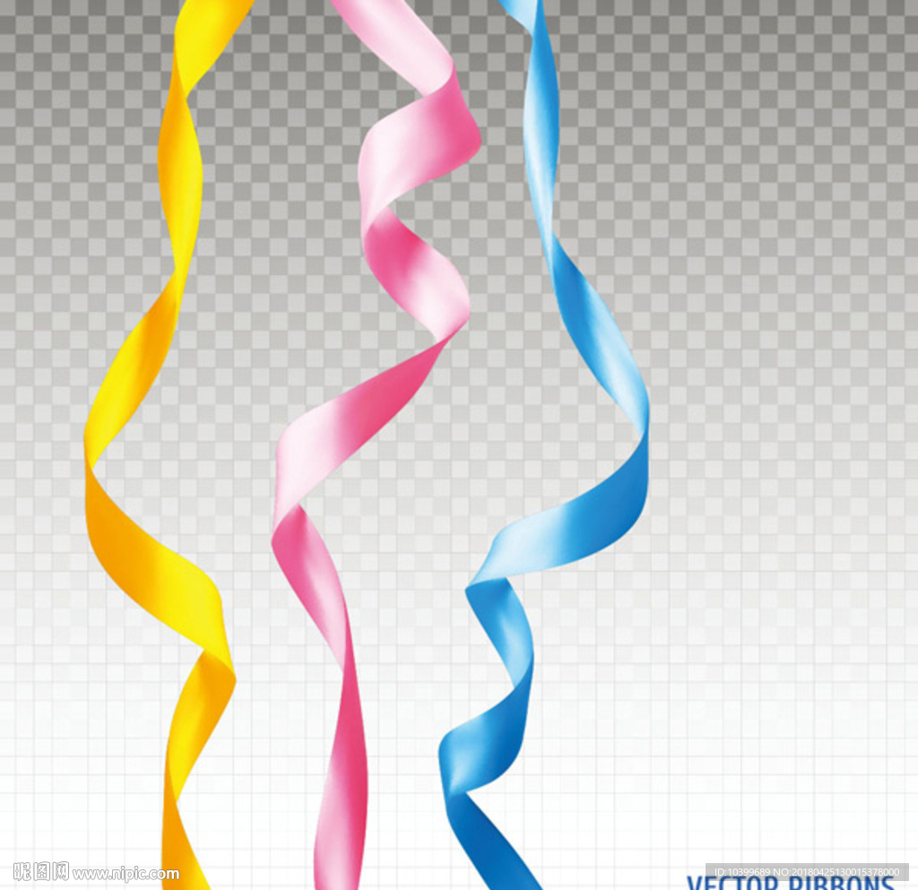彩色丝带彩带矢量