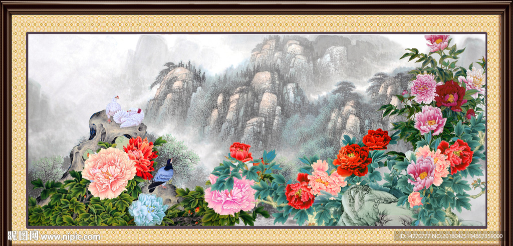 国画牡丹