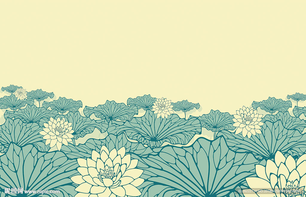 矢量荷花背景墙