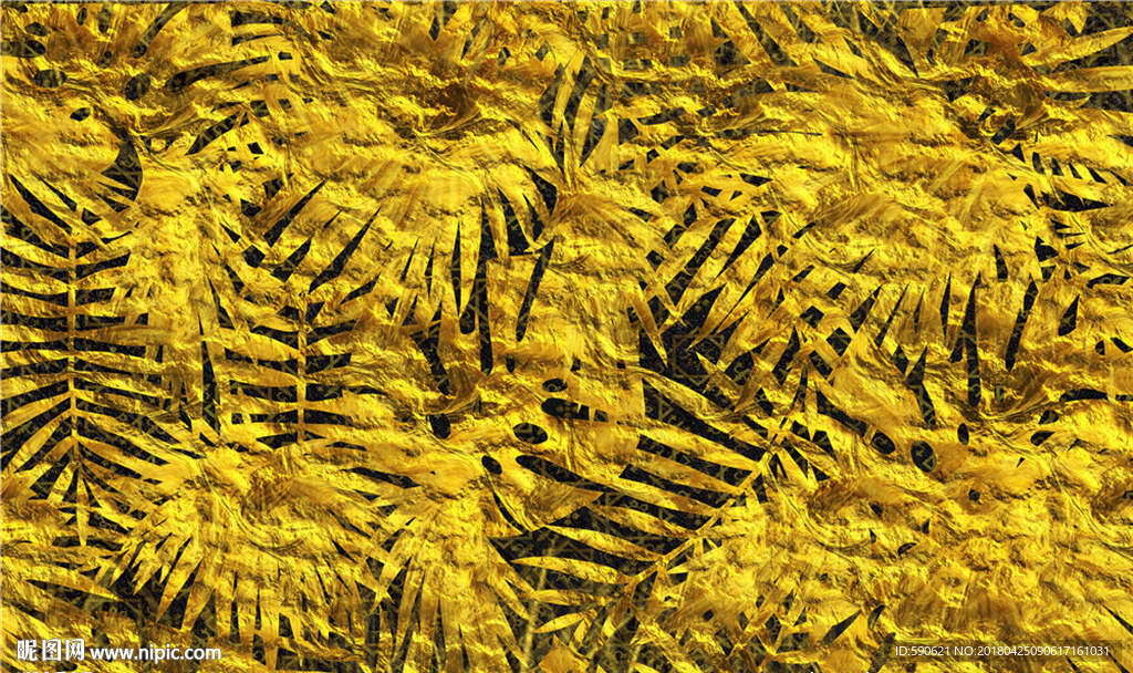 热带植物背景墙