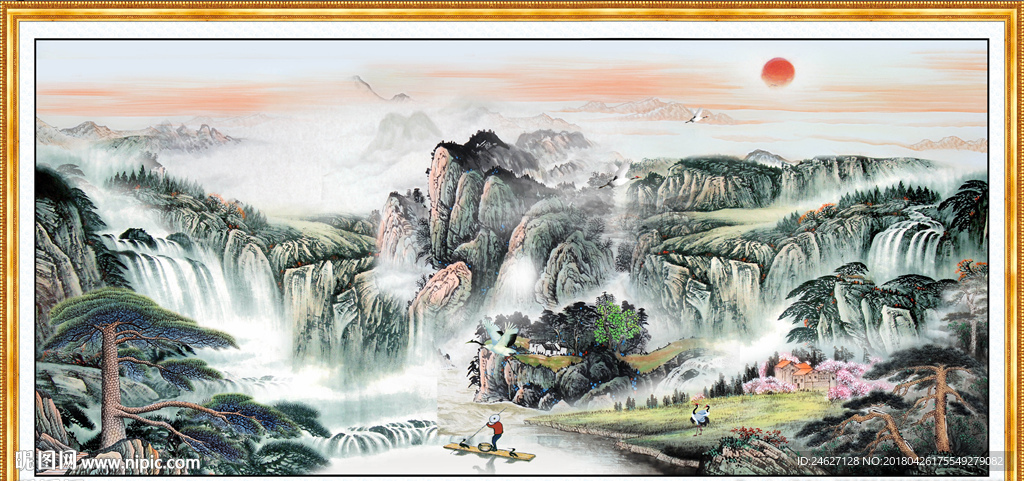 国画山水墨