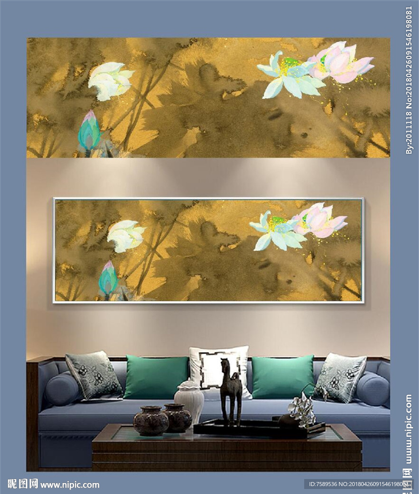 荷花水墨画