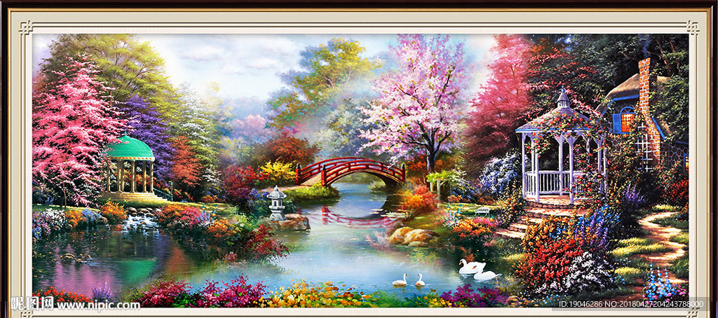 托马斯风格小镇油画风景画