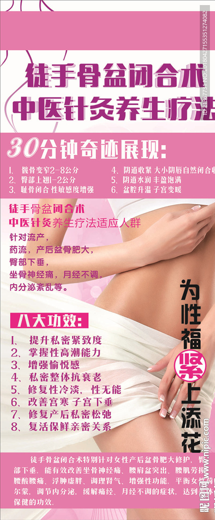 徒手盆骨闭合术展架设计