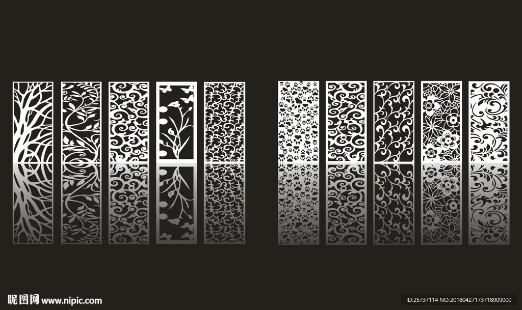 中式镂空花型 底纹边框 雕刻花