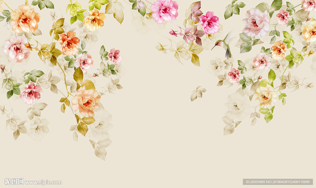 田园清新背景墙