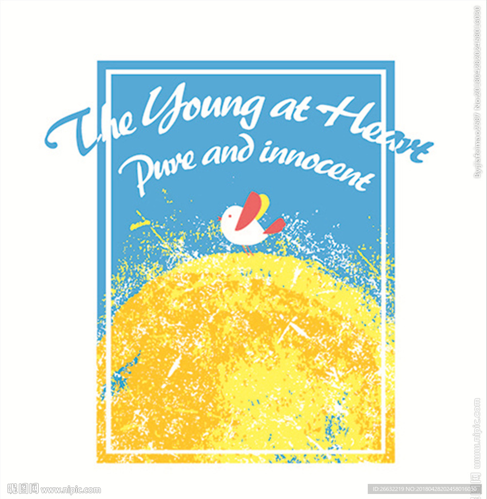 T恤印花图案 矢量图