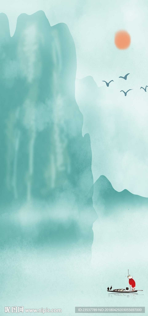 新中式山水意境玄关