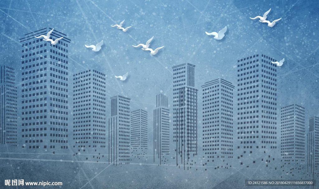 3d立体抽象几何城市