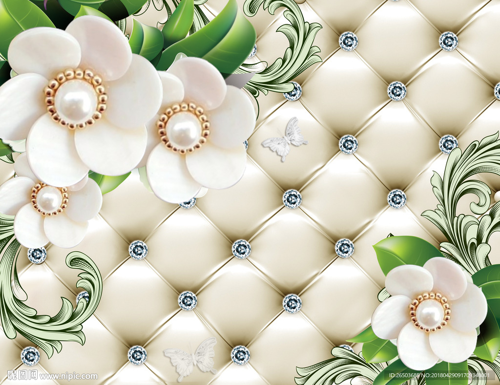 欧式立体花背景墙