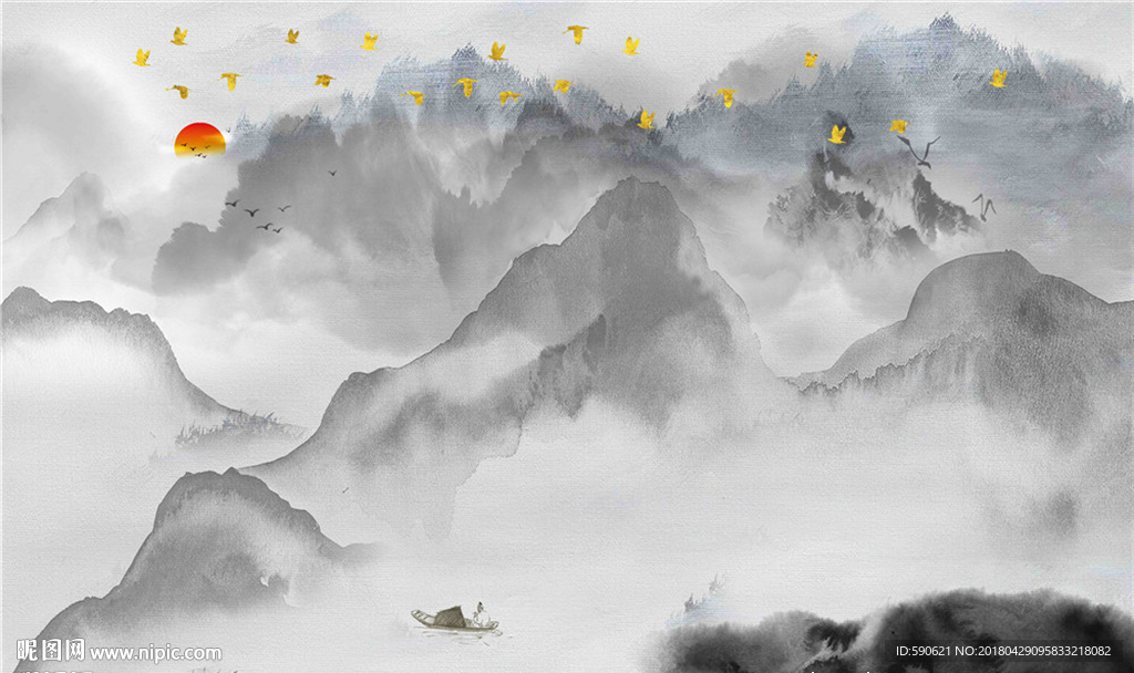 国画背景墙