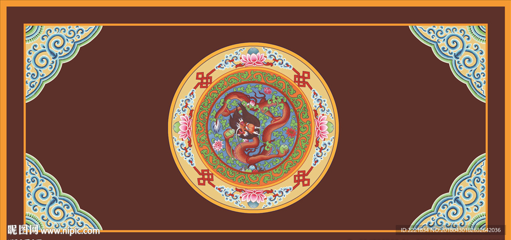 藏式家俱桌面图案  角花