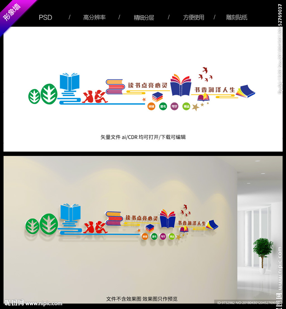 阅览室文化墙