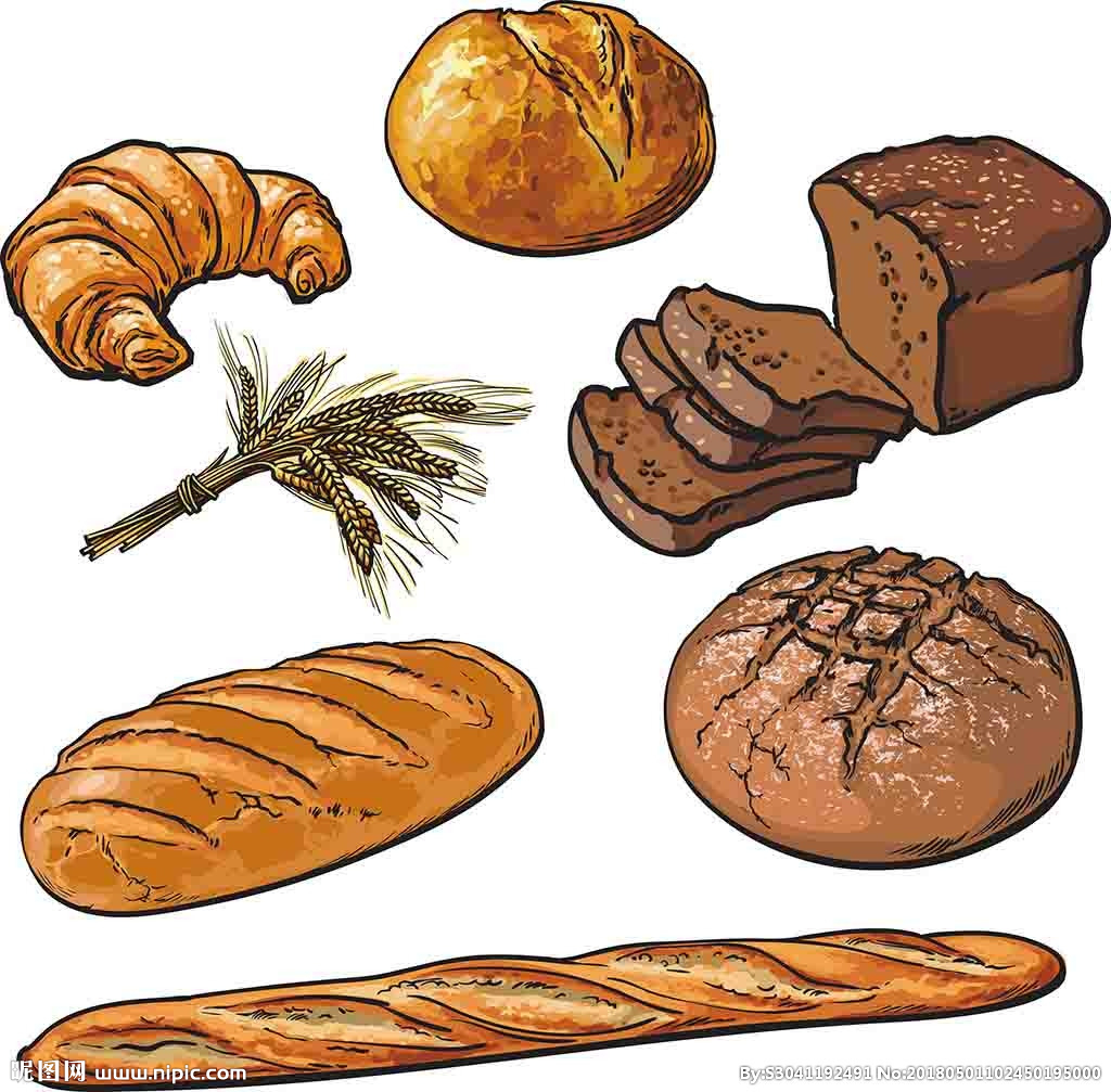 无缝图案与糕点，面包，蛋糕，面包。烘焙涂鸦背景。手绘的图形风格。矢量插图素描风格。插画图片素材_ID:435674222-Veer图库
