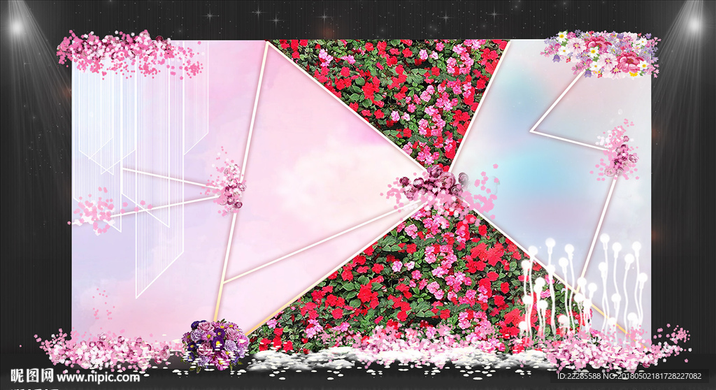 粉色马卡龙婚礼效果图