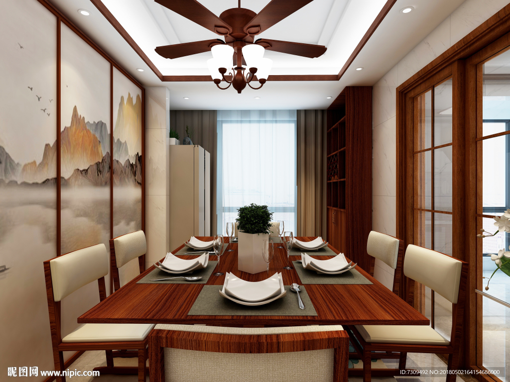 新中式客餐厅装修效果图