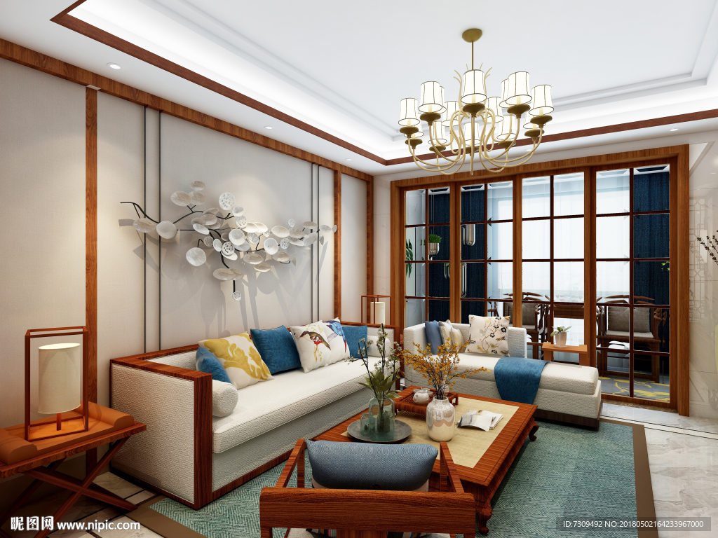 中式客厅装修效果图