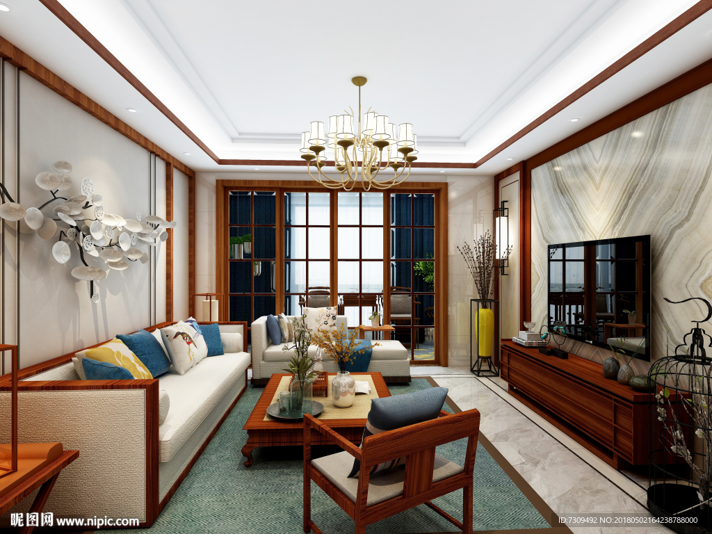 中式家居客厅装修效果图