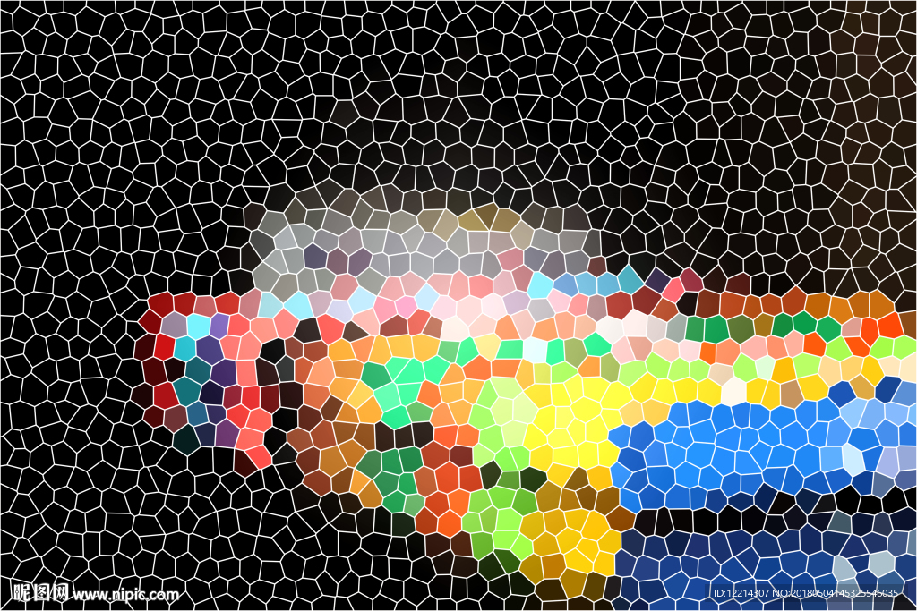 彩色马克笔（玻璃格子效果）