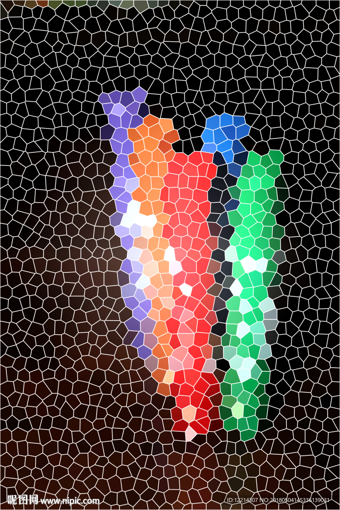 彩色马克笔（玻璃格子效果）