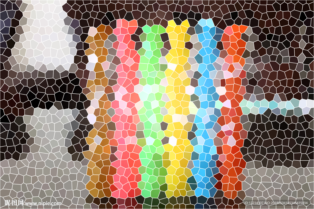 彩色马克笔（玻璃格子效果）