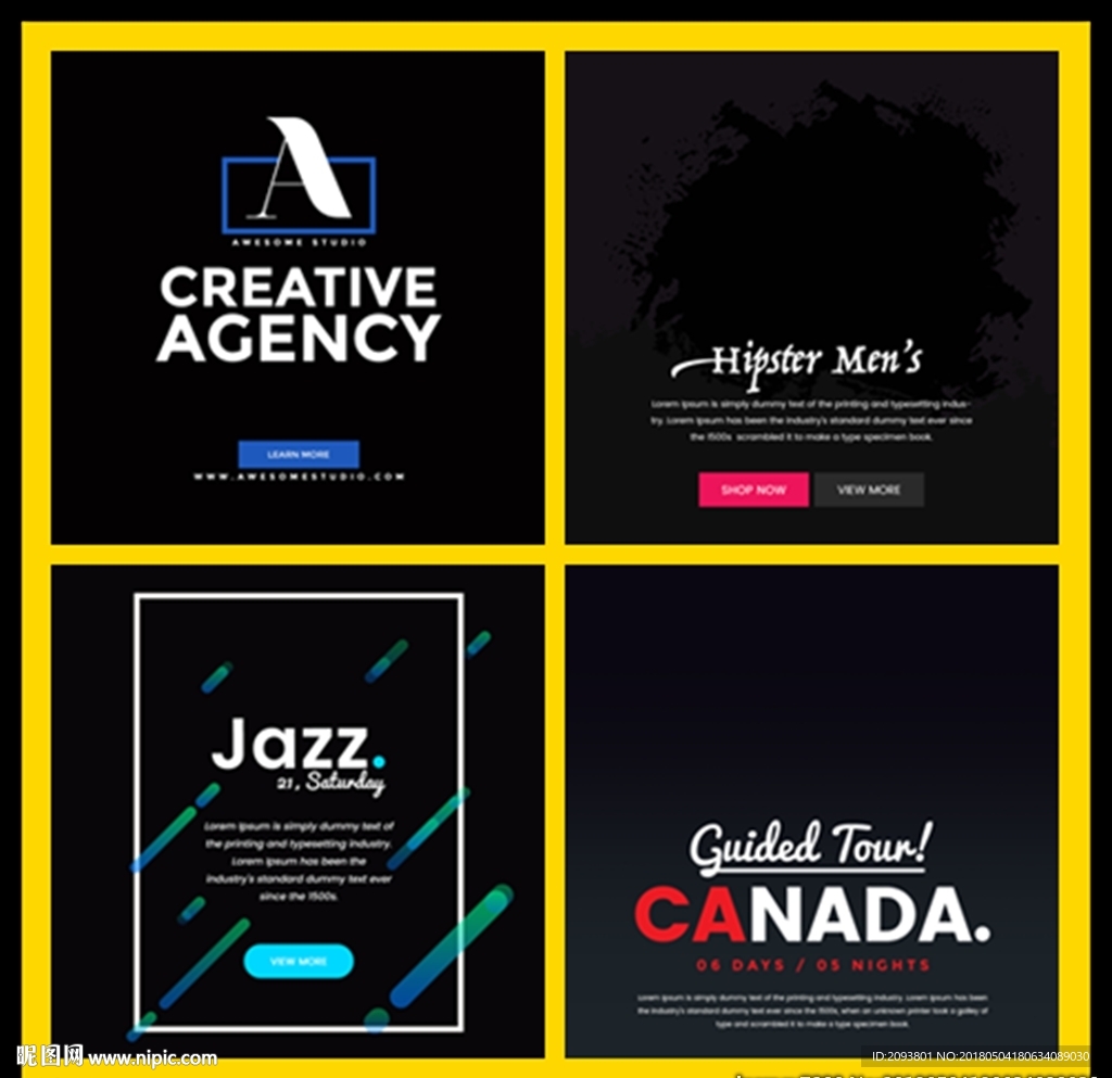 欧美外国英文排版艺术字创意主图