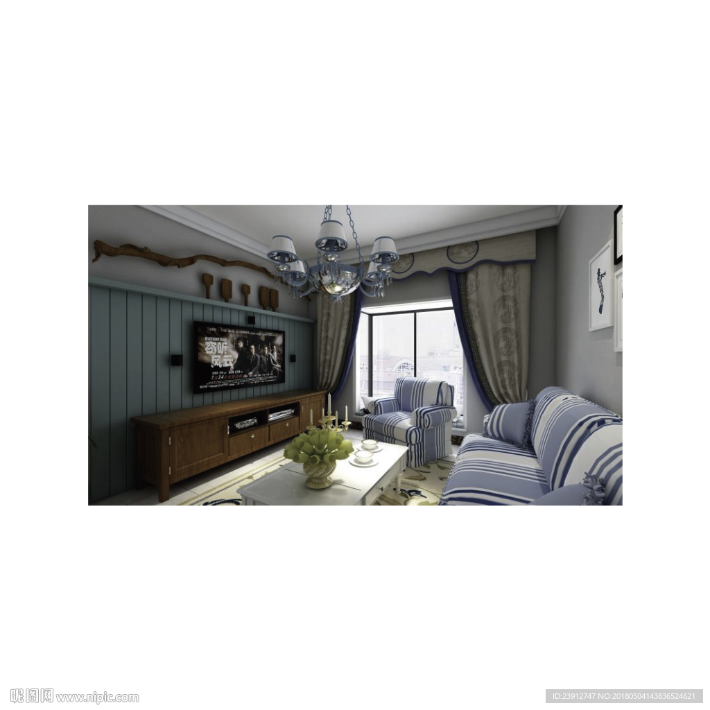 地中海电视背景墙