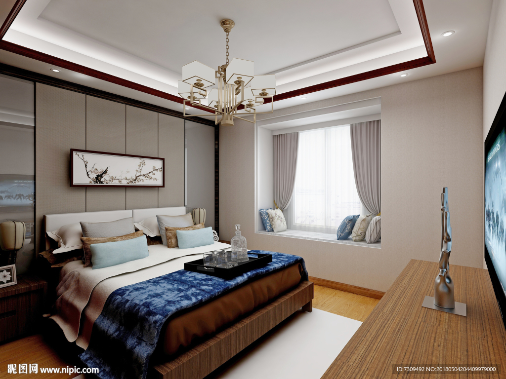 新中式卧室装修效果图