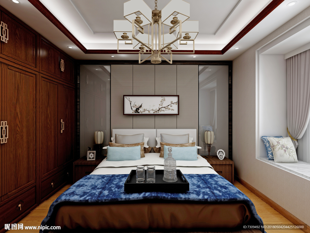 新中式客卧装修效果图