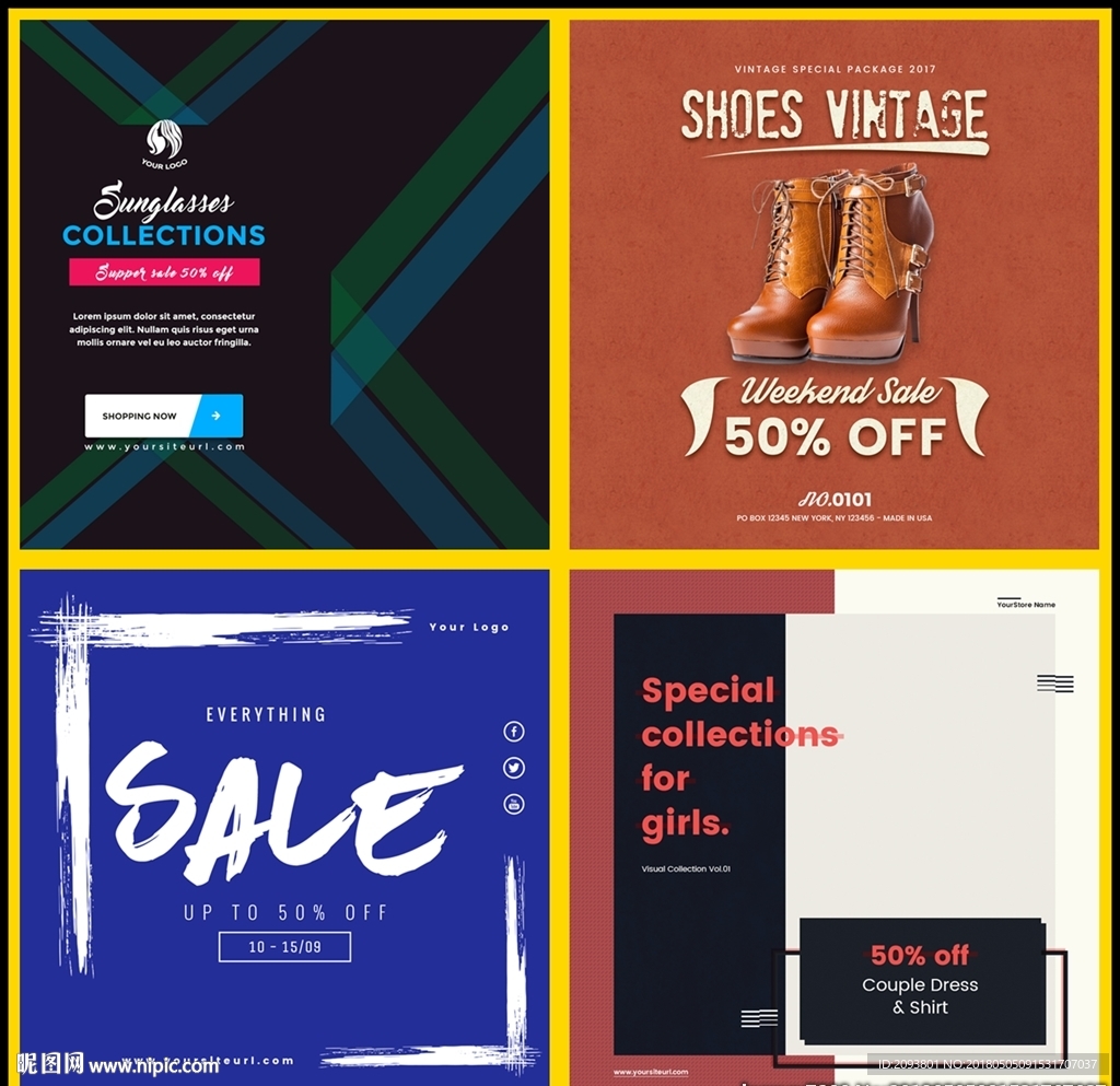 欧美外国英文排版艺术字创意主图