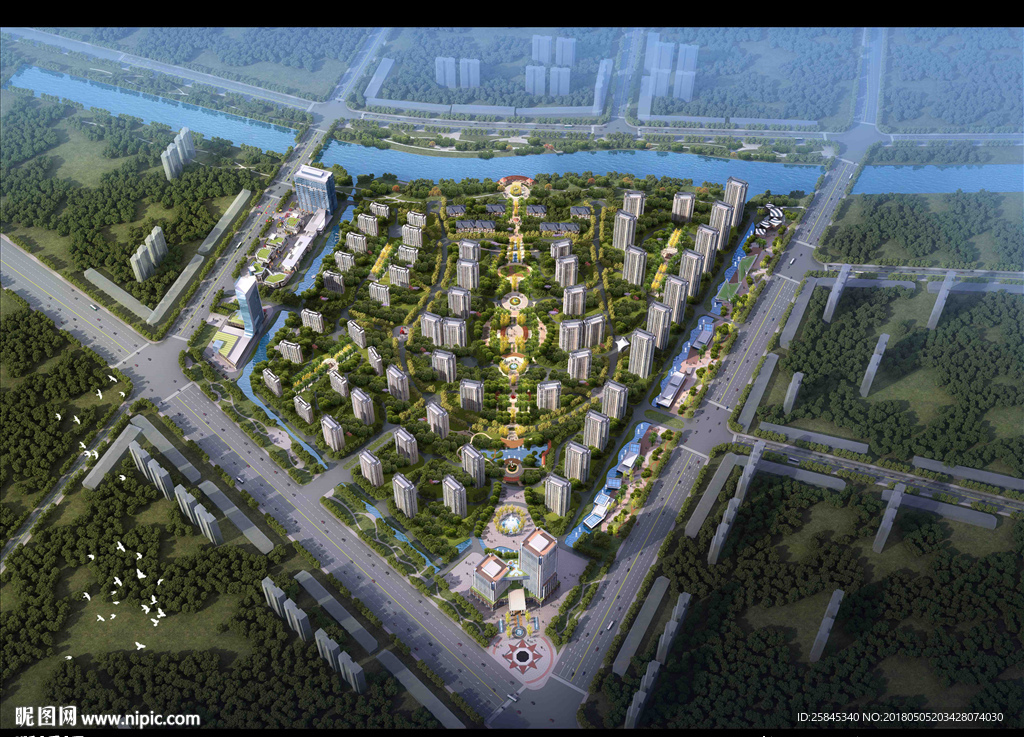 鸟瞰内廷景观图