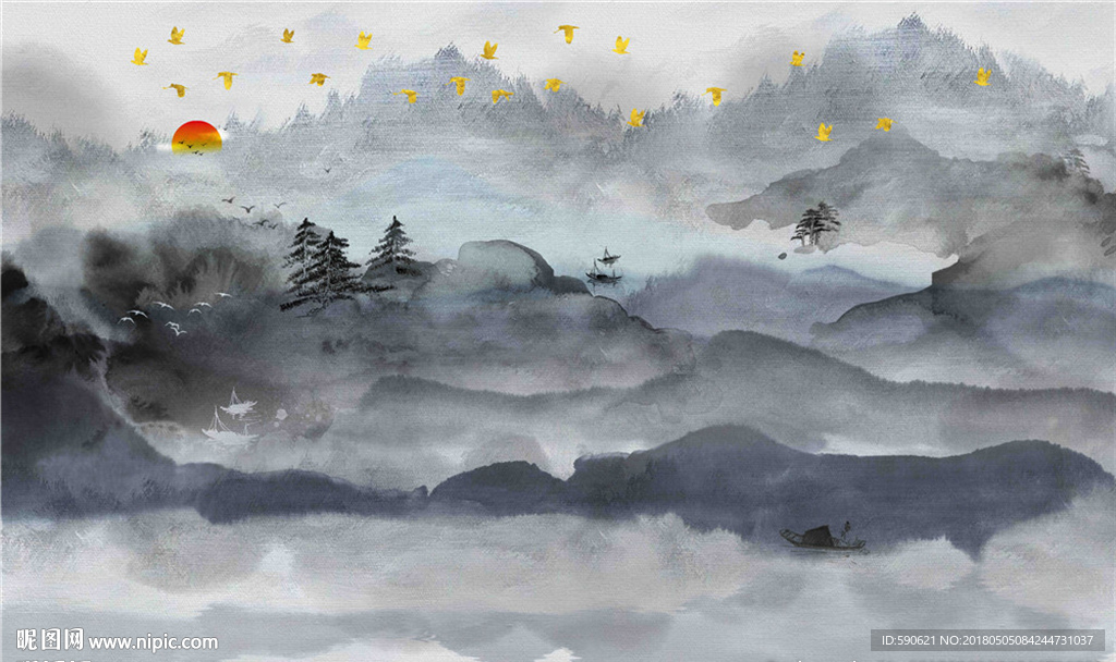 国画背景墙