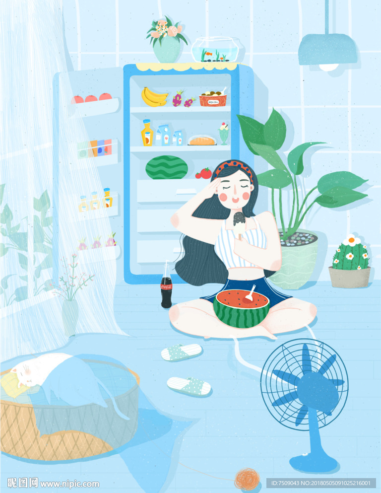 夏天插画手绘