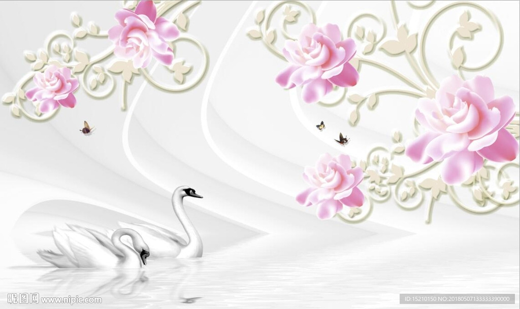 3D立体玫瑰花朵