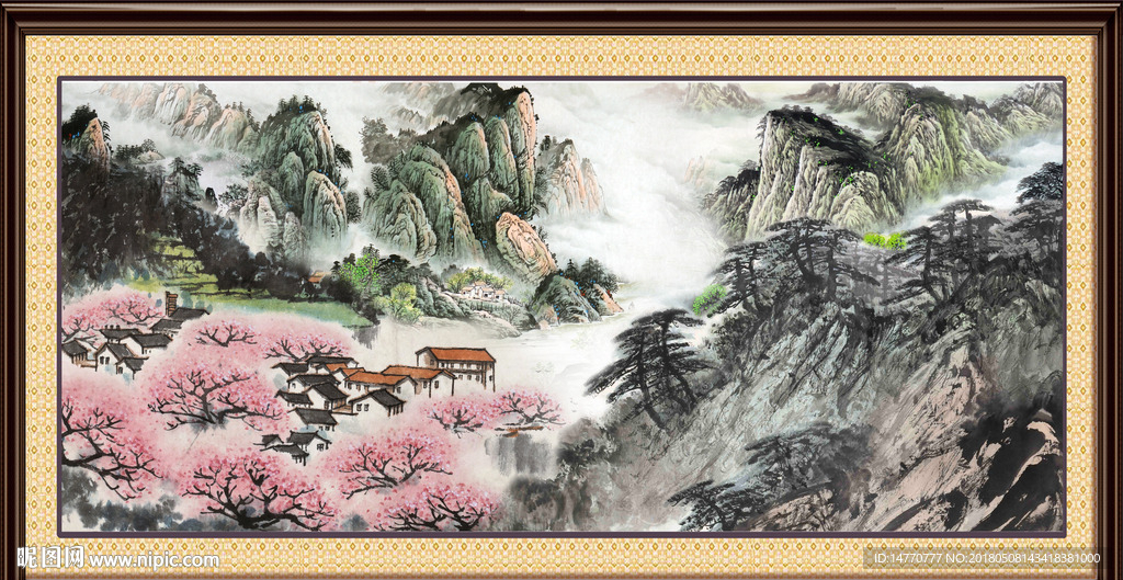 泰山国画山水