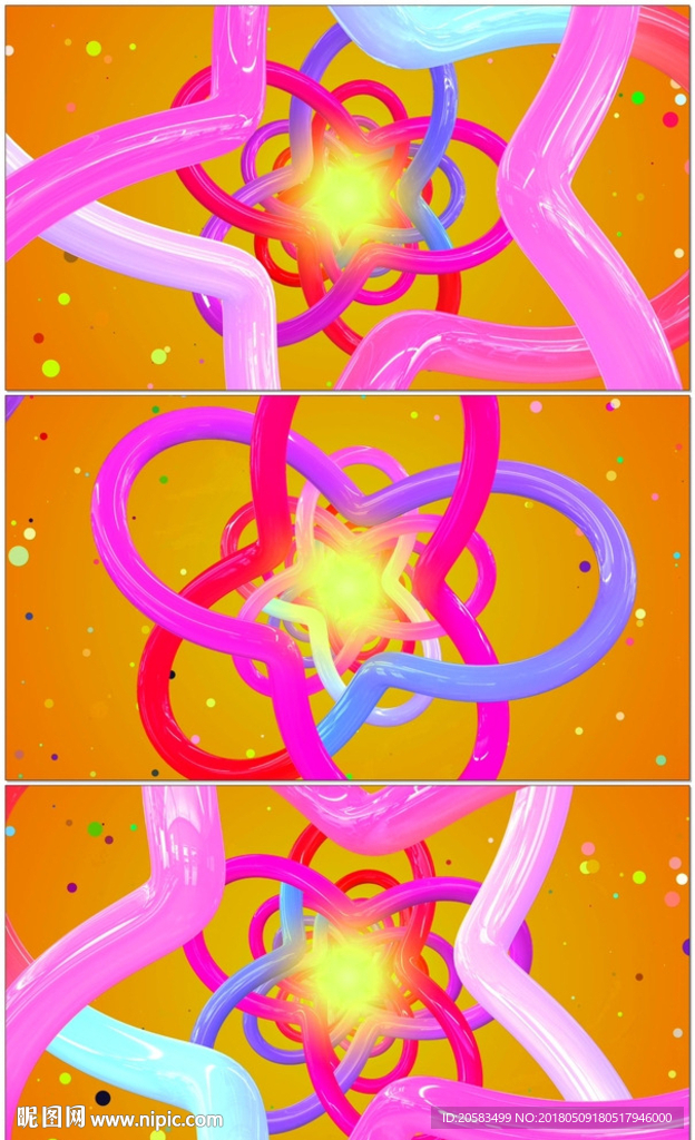 卡通花纹管道穿梭
