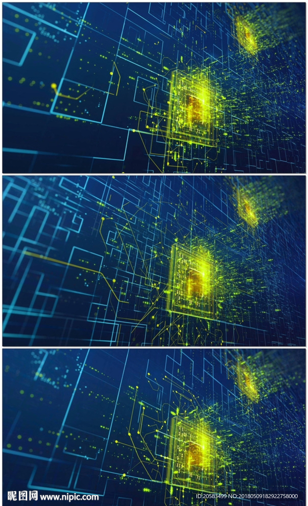 4K科技编码程序背景视频