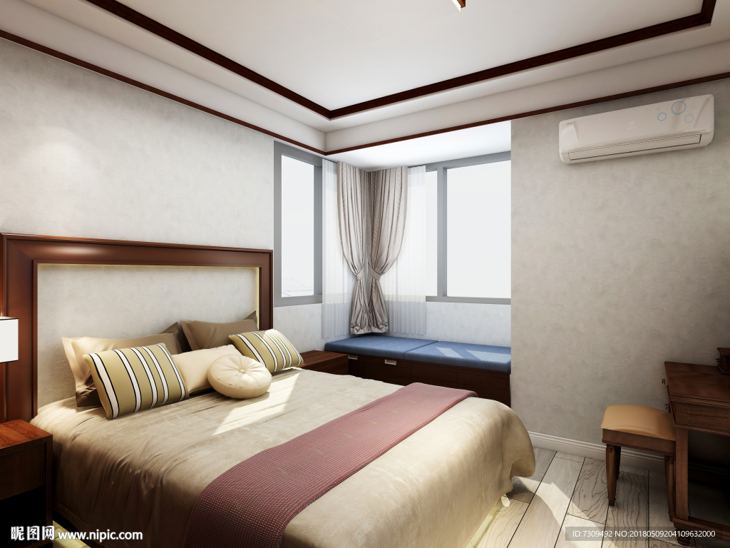 中式装修卧室效果图