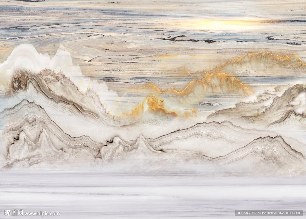 大理石山水石纹海天一色