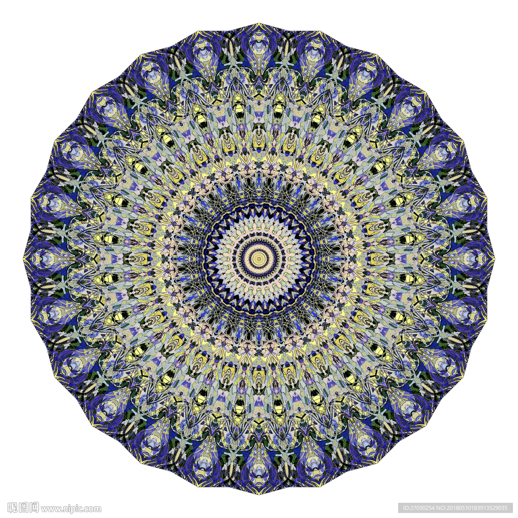 万花筒 圆画 色彩 抽象 线条