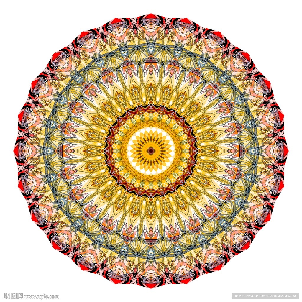 万花筒 圆画 色彩 抽象 线条