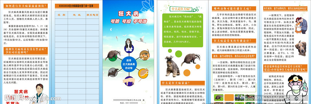 狂犬病宣传三折页