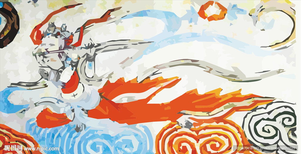 唐代敦煌藻井防敦煌壁画艺术矢量
