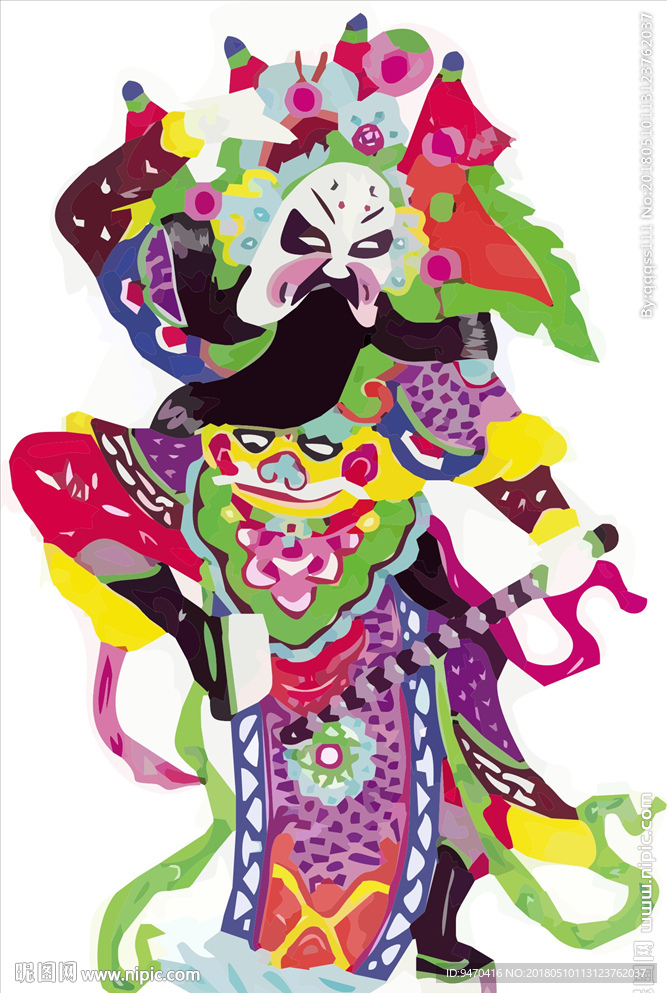 京剧人物矢量图国粹花脸