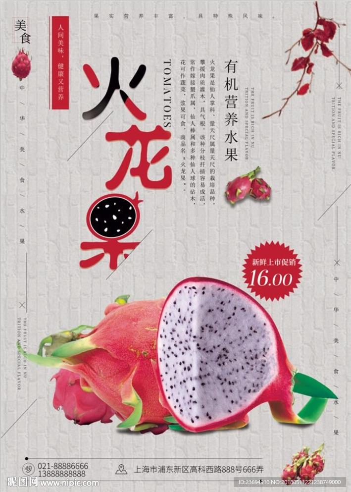 火龙果促销海报